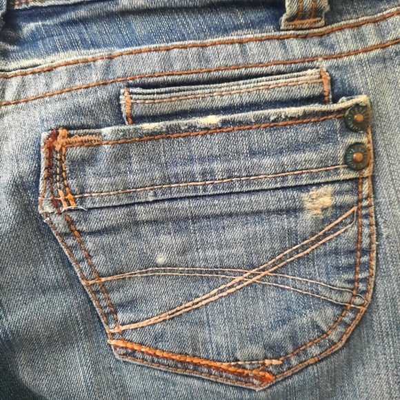 Aeropostale Hailey Skinny Flare Sz 3/4 Short Womens Jeans Distressed - Picture 7 of 10
